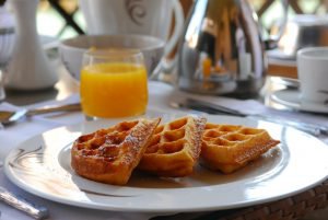 Gezonde oranje wafels