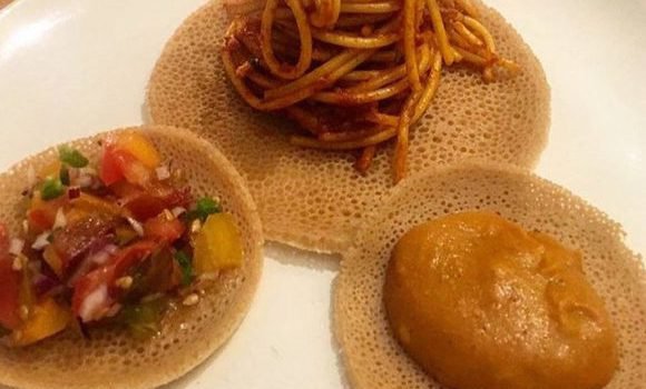 Injera spaghetti Injera spaghetti