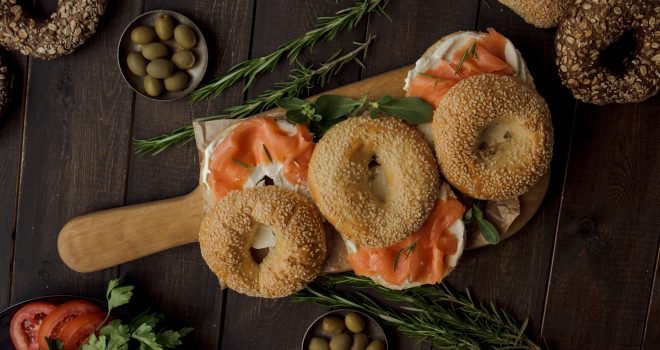 Bagel met zalm Bagel met zalm