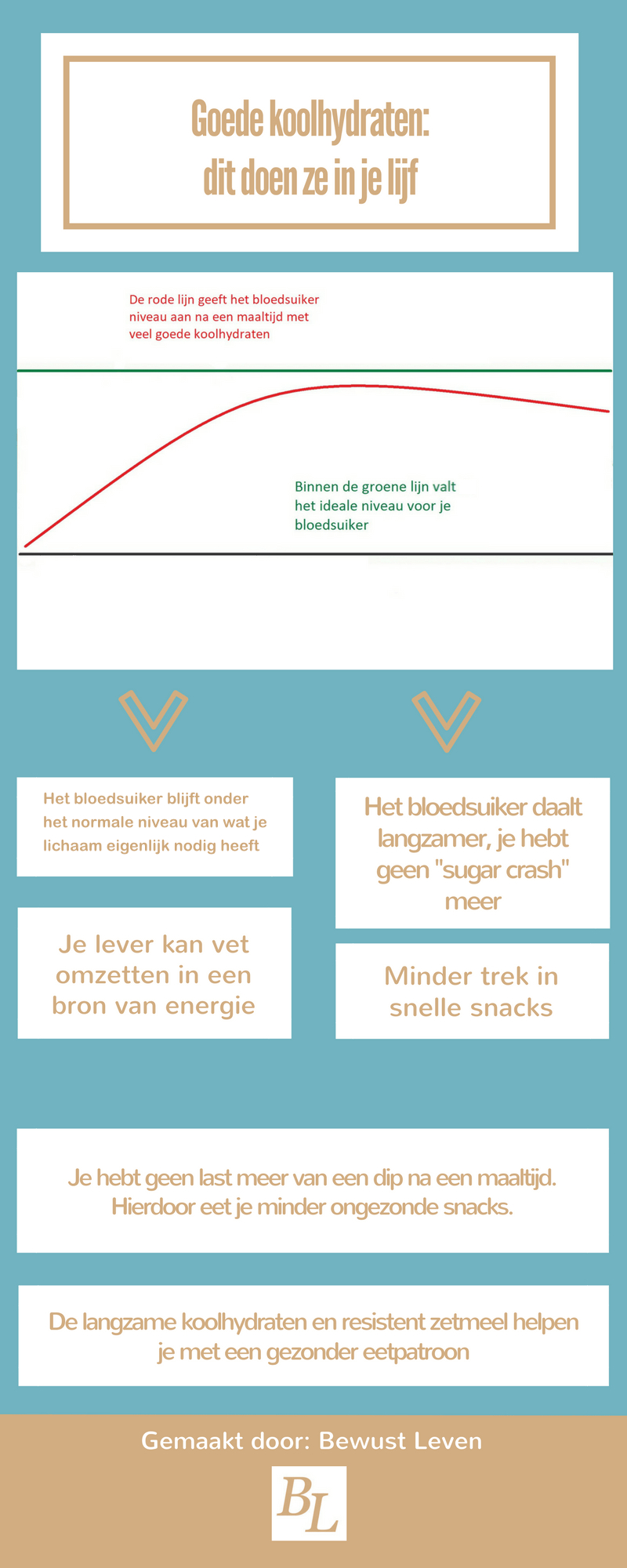 bloedsuikerspiegel en goede koolhydraten infographic
